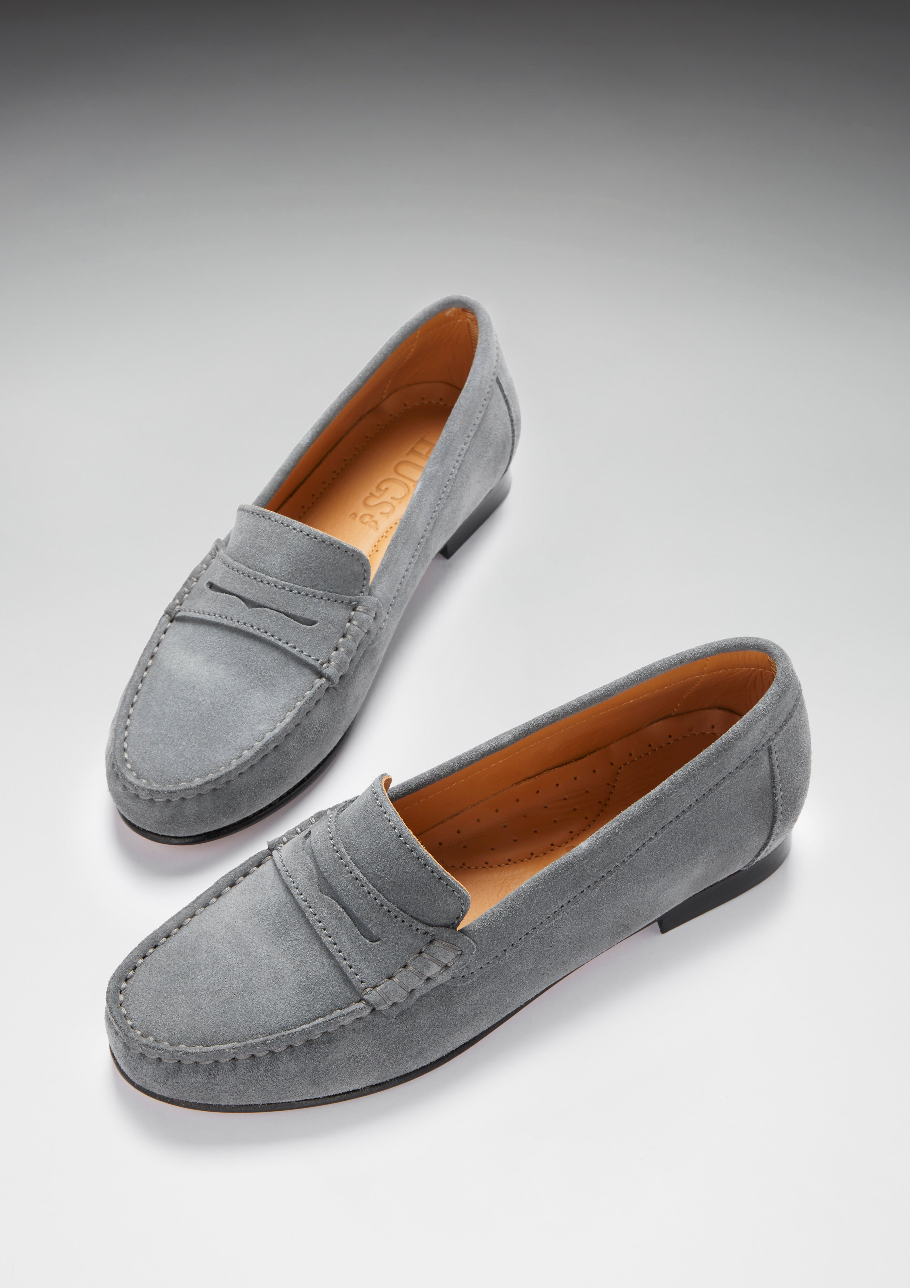 Grey leather loafers new arrivals womens