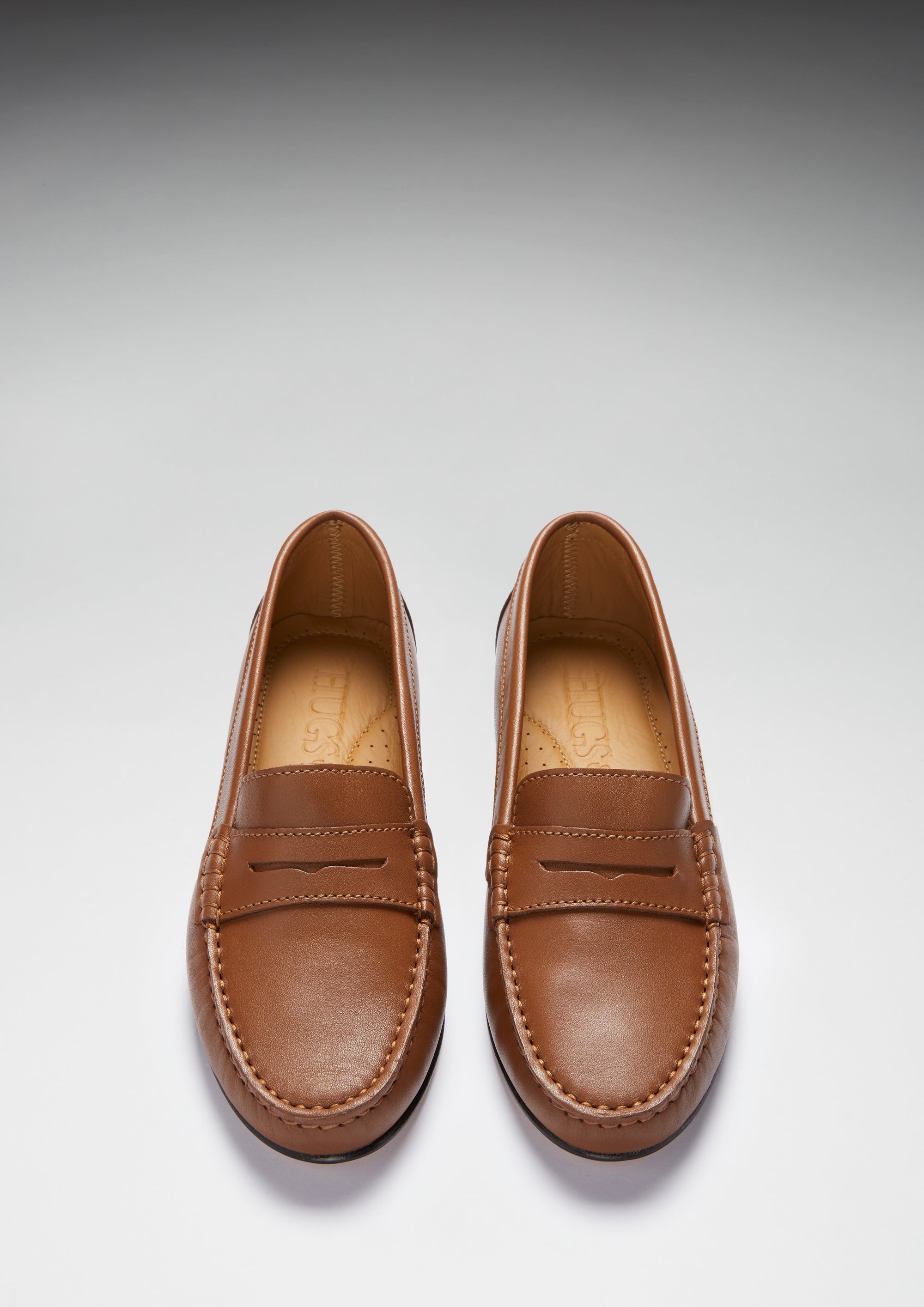 Ladies leather penny clearance loafers