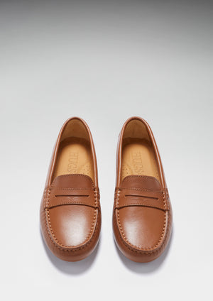 Mocassins Penny Driving pour femmes, cuir fauve