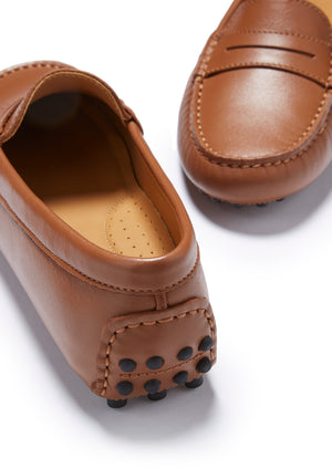 Mocassins Penny Driving pour femmes, cuir fauve