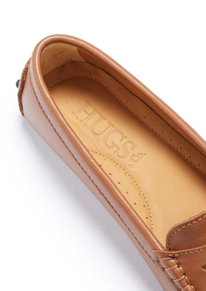 Mocassins Penny Driving pour femmes, cuir fauve