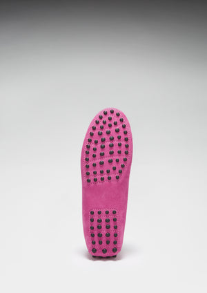 Mocassins de conduite à pampilles pour femme, daim rose
