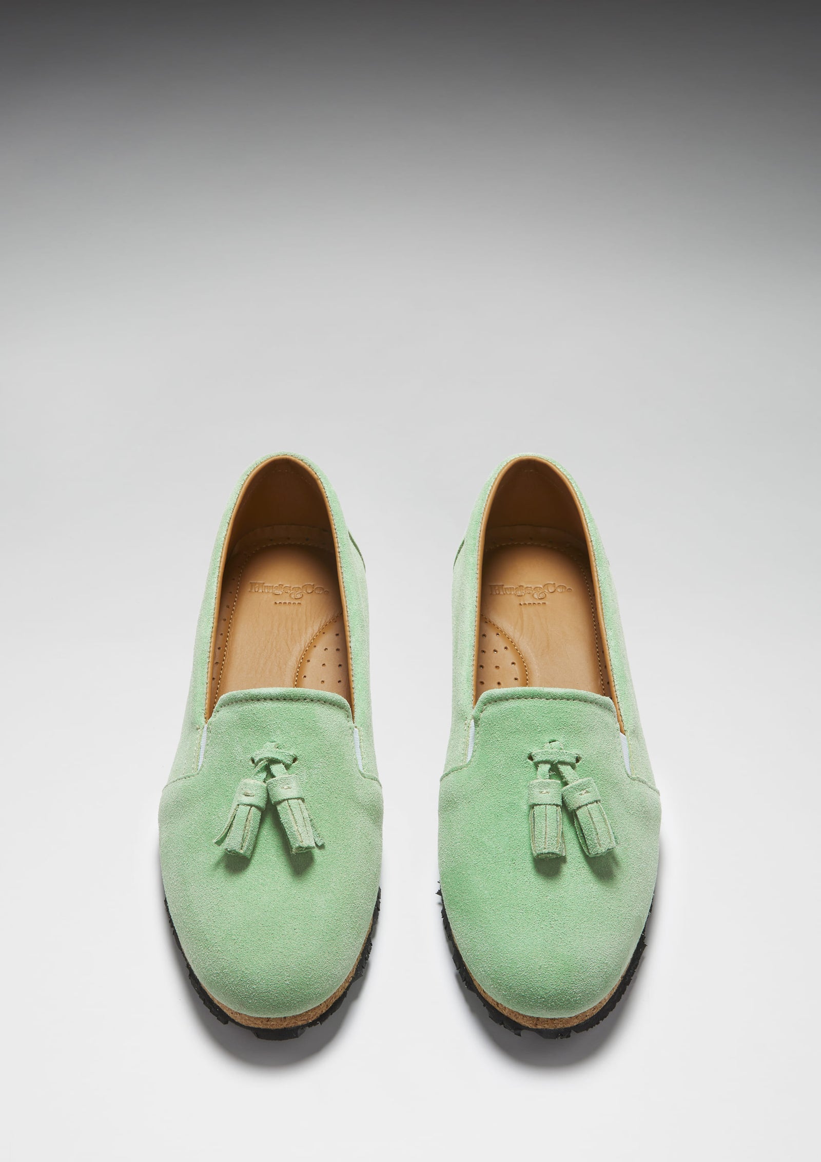 Women s Tasselled Espadrilles lagoon green suede Hugs Co