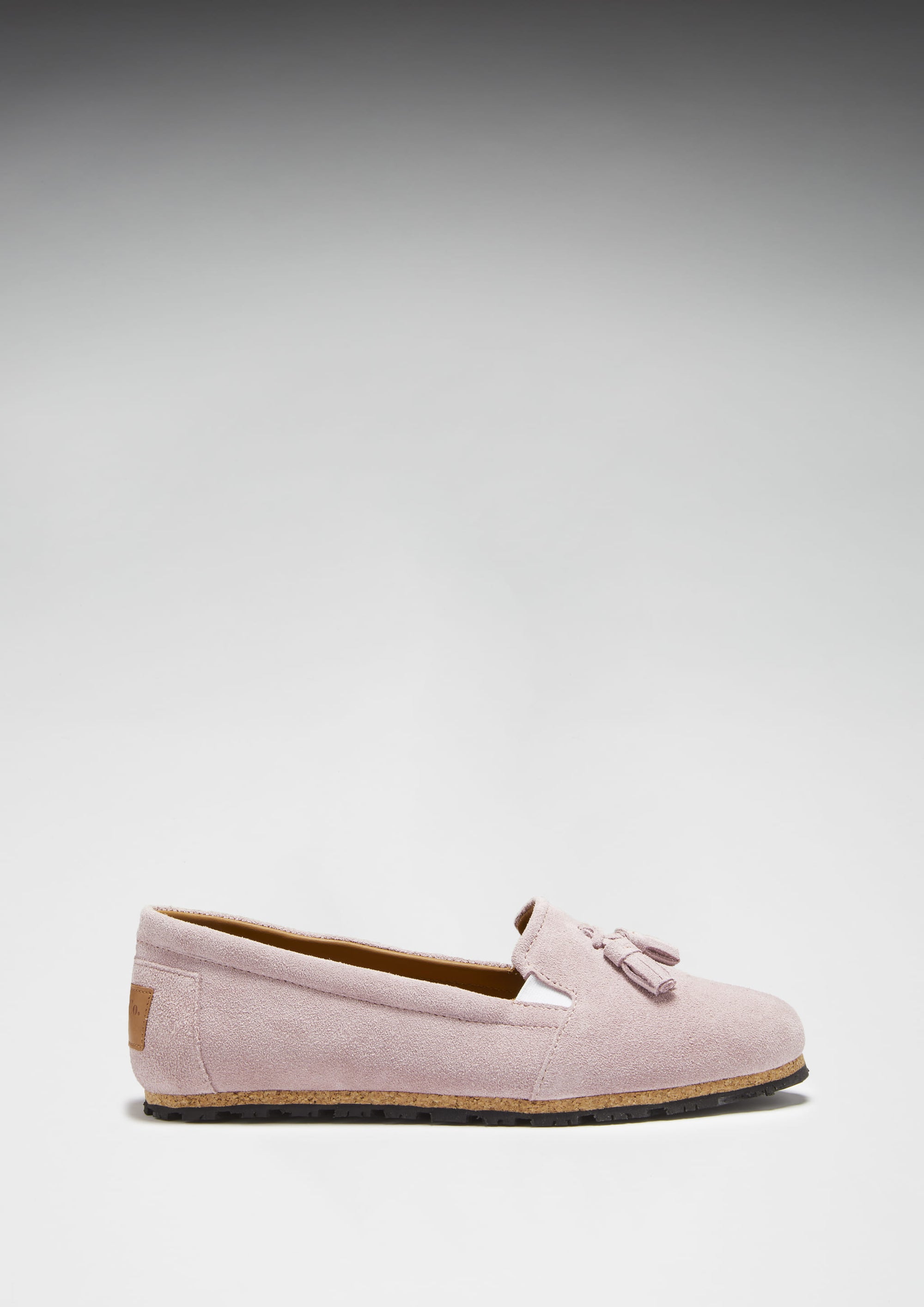 Damen-Espadrilles mit Quasten, puderrosa Wildleder