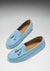 Women's Tasselled Driving Loafers, blue embossed suede