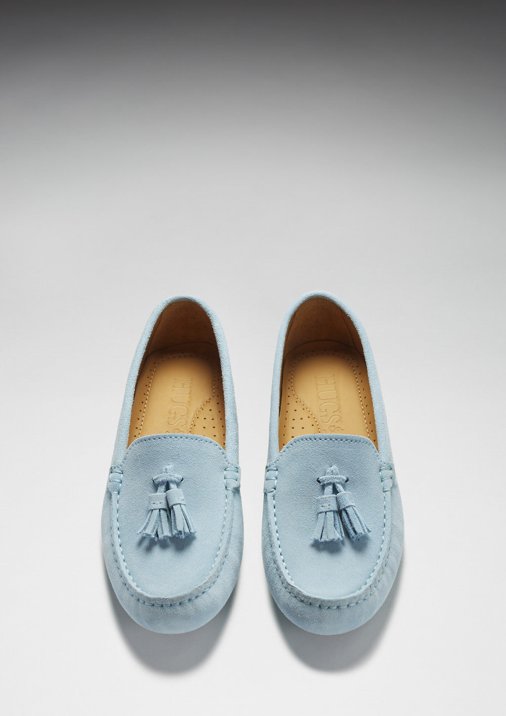 Women's Tasselled Driving Loafers, sky blue suede