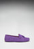 Mocassins de conduite à pampilles pour femme, daim gaufré violet