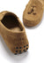 Mocassins de conduite à glands pour femme, daim tabac