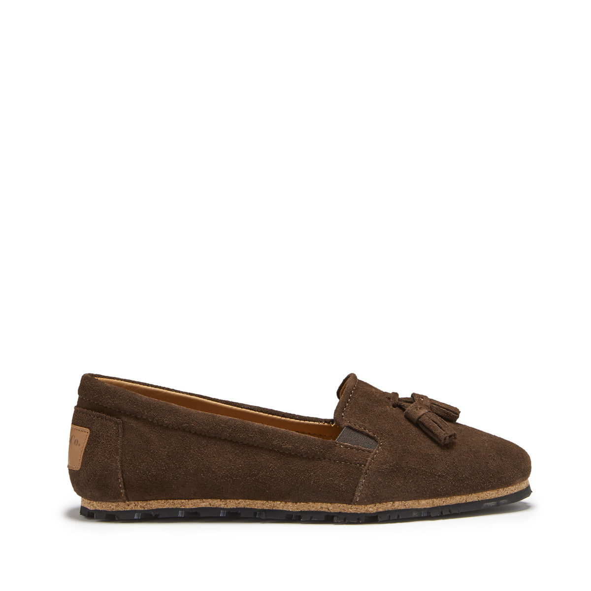 Damen-Espadrilles mit Quasten, braunes Wildleder