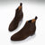 Bottines Chelsea Femme En Cuir Suédé Marron, Semelle Cousue En Cuir