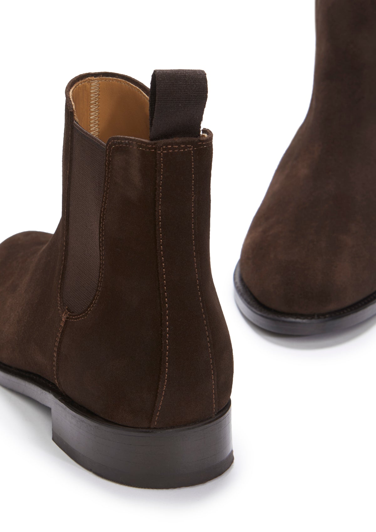 Women's Brown Suede Chelsea Boots, Welted Leather Sole