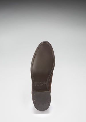 Bottines Chelsea Femme En Cuir Suédé Marron, Semelle Cousue En Cuir