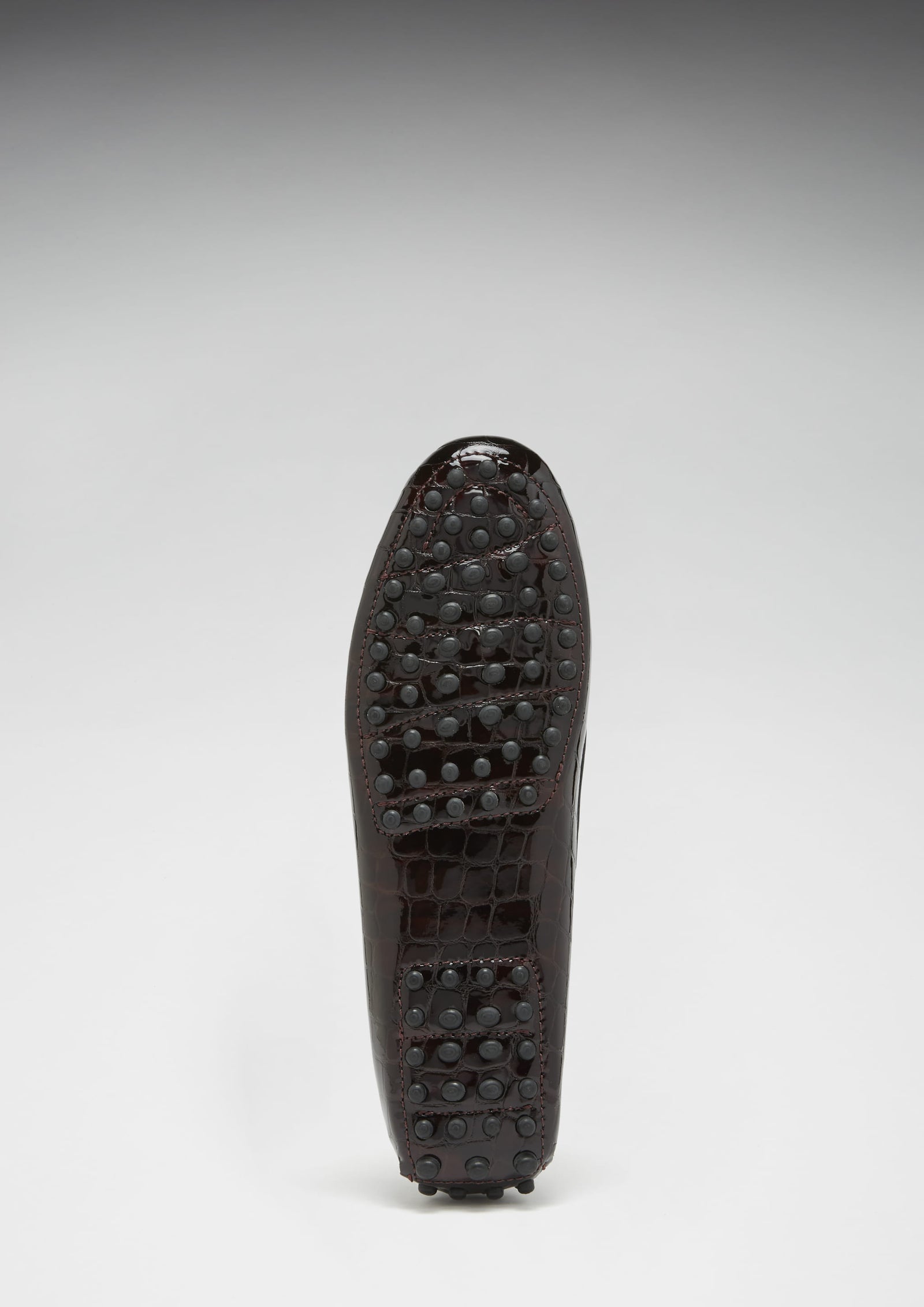 Penny Driving Loafer für Damen, braunes Lackleder mit Krokoprägung