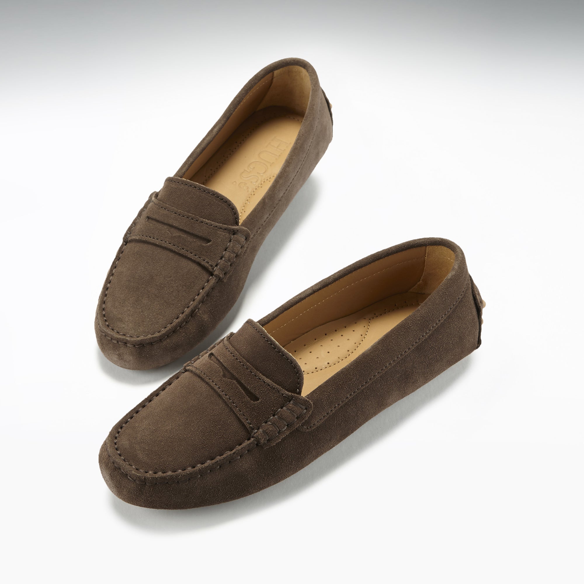 Mocassins Penny Driving pour femmes, daim marron