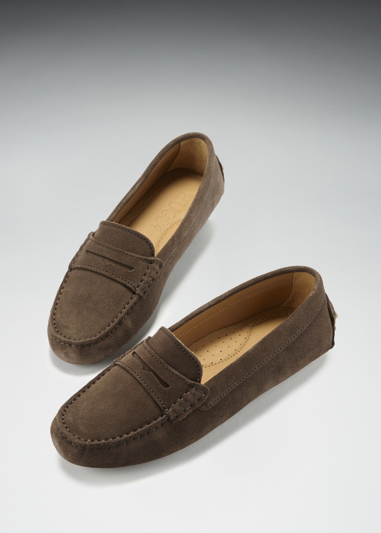 Mocassins Penny Driving pour femmes, daim marron