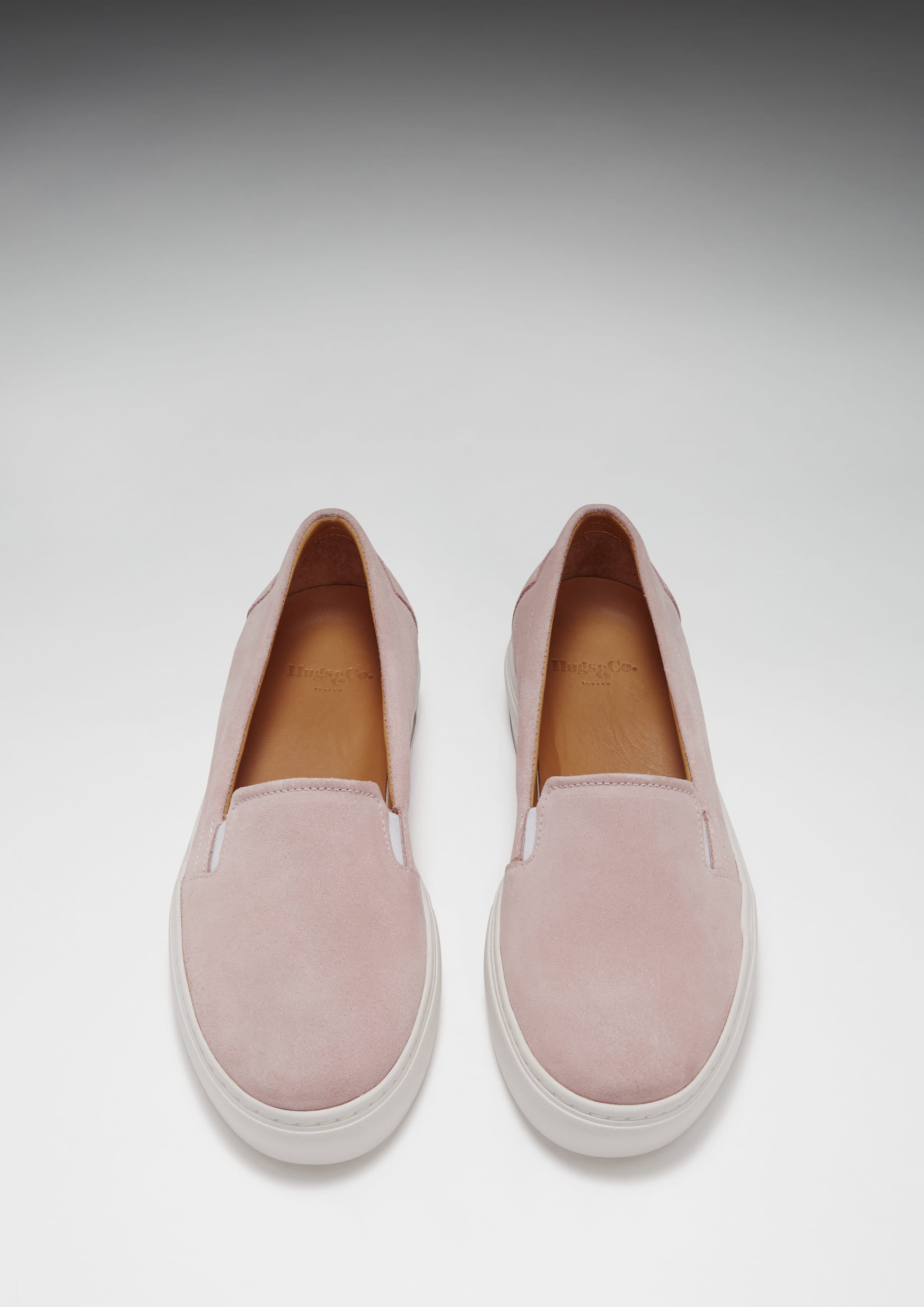 Pink suede slip ons new arrivals